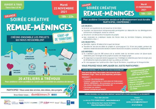 Flyer REMUE MENINGES STARTUP DE TERRITOIRE